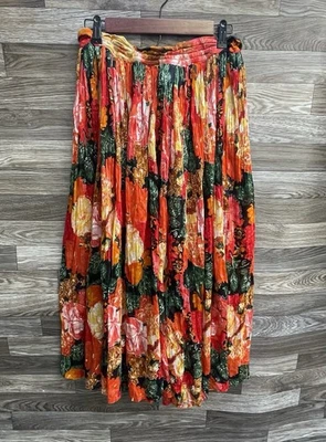 Maxi Falda Floral Phool Cordón Cintura Boho Hippie Festival Talla Mediana Foto 1 de 4