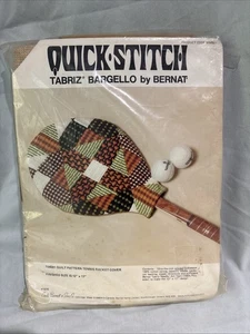 Vintage neu Schnellstich Quilt Muster Tennisschläger Abdeckung Kit Bargello Bernat - Bild 1 von 4