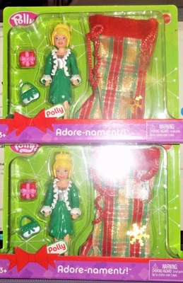 POLLY POCKET 2 PACK POLLY ADORE-NAMENTS! POLLY! CHRISTMAS ORNAMENTS FROM 2004 3+ - Image 1 of 3