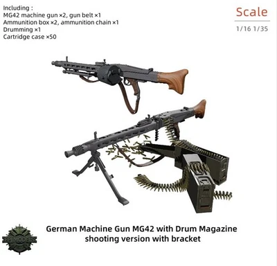 1/16 WWII German Infantry Machine Gun MG42 Unpainted Resin Model Kit DIY Toys - Image 1 of 4
