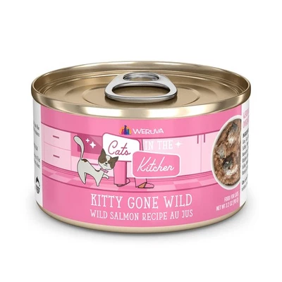 Weruva Cats in The Kitchen, Kitty Gone Wild with Wild Salmon Au Jus Cat Food,... - Image 1 of 4