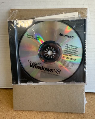  MICROSOFT WINDOWS 98 SECOND EDITION FULL OPERATING SYSTEM WIN 98 SE =NEW= - Image 1 of 2
