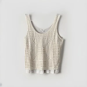 Maurices Women's XL Ivory Sleeveless Crochet Front Tank Top - Picture 1 of 4