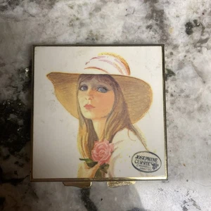 Vintage 70er Hippie Boho Rothaarige Rose Doppelspiegel kompakt Josephine Currie Druck - Bild 1 von 7