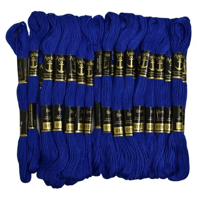 Anchor Thread Floss Cotton Crafting Blue Embroidery Cross Stitch,25 Skiens - Image 1 of 4