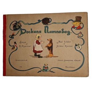 Dockans namnsdag HB  c. 1900  Antique Children's Picture Book Antropomorphic - Foto 1 di 9