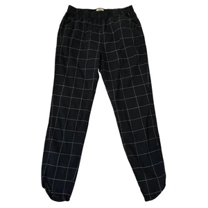Marine Layer Womens Allison Pant Size Small Black Windowpane Plaid Pull On - Picture 1 of 11