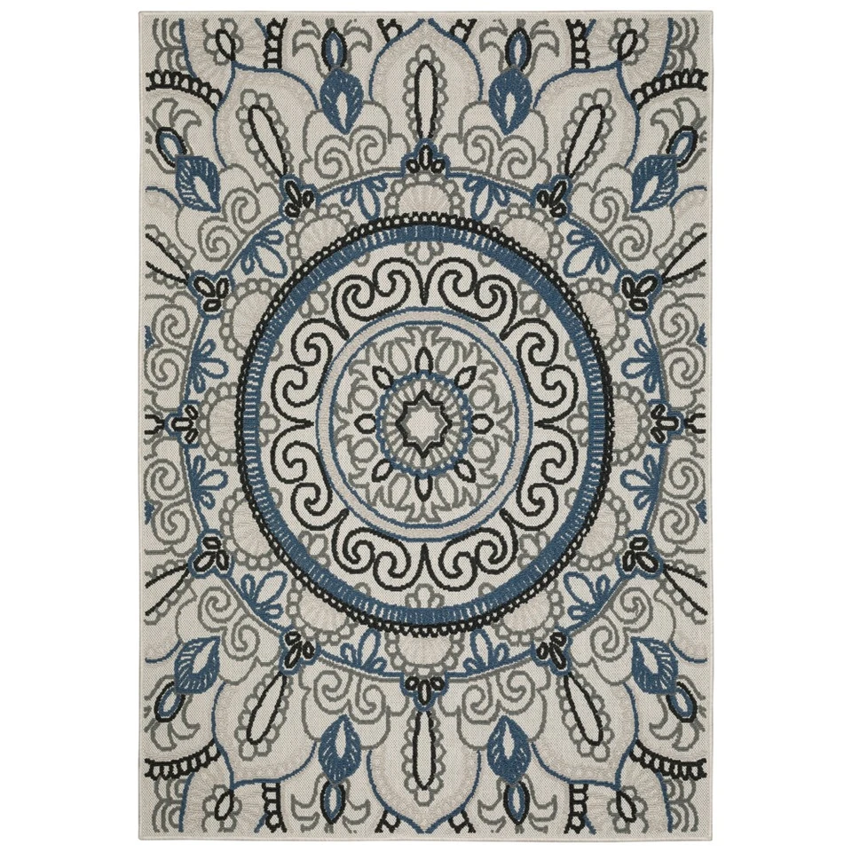 5x7 Sphinx Beige Circles Curls Swirls Bulbs Area Rug 072J1 - Aprx 5' 3" x 7' 3" - Image 1 of 1