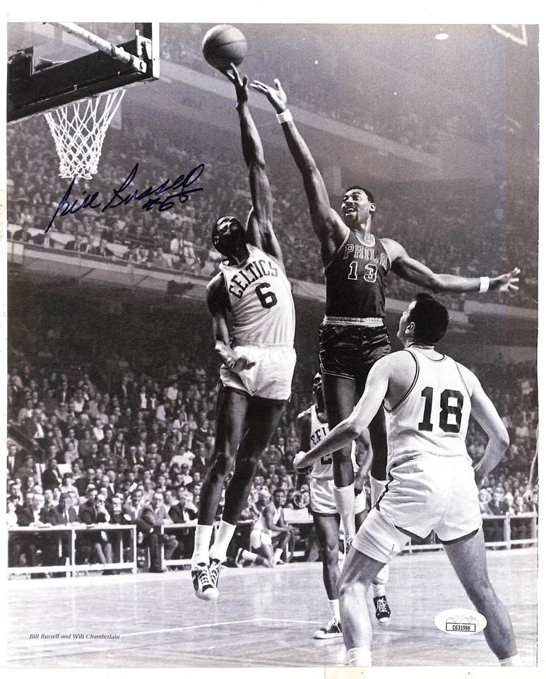 Bill Russell Autographed 9 x 12 Book Page Photo Boston Celtics JSA - Image 1 of 3