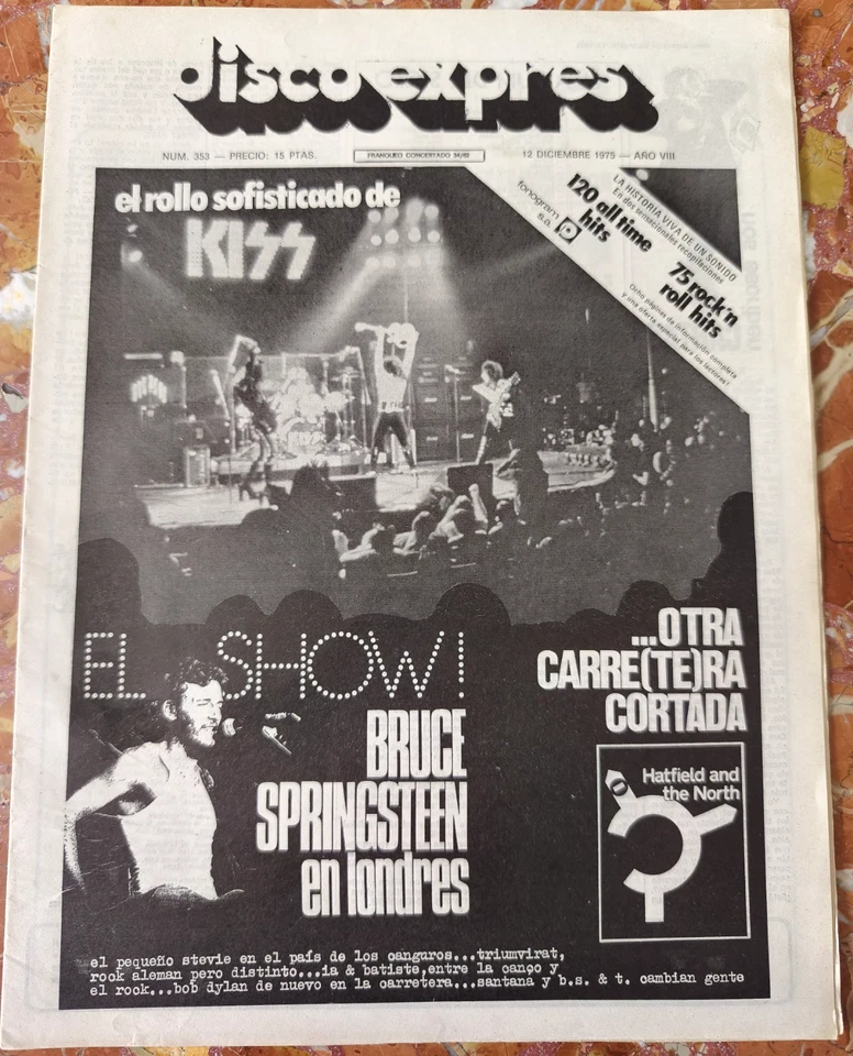 REVISTA DISCO EXPRES  DE 1975 - PRIMERA REVISTA ESPAÑOLA CON KISS EN PORTADA - Imagen 1 de 1