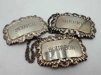 英国纯银古董醒酒器标签 — 第 1/4 张图片