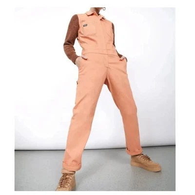 Wildfang Women's Essential Sleeveless Coverall Size M NEW Pastel Orange Colorful - Image 1 of 4