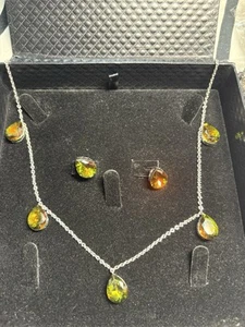 Green Brown Swar….. Inspired Necklace Set With Earrings - Picture 1 of 4