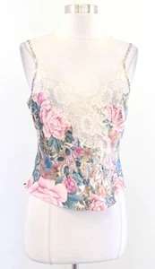 Vintage Victorias Secret Gold Label Floral Sheer Lace Cutout Camisole Tank Top S - Picture 1 of 8