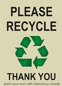 PLANTILLA Please Recycle 5" Símbolo Go Verde Eco Reutilización Reducir Hágalo Usted Mismo Letreros Envío Gratis - Imagen 1 de 6