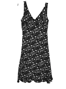 Vintage EXPRESS Worldwide Brand Size 5/6 Black / White Versatile Sun Dress - Picture 1 of 11