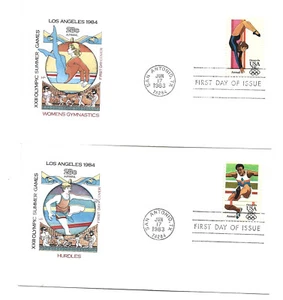 C101-04 28c Olimpiadas 84, Farnam, HF, Juego de 4 FDC - Imagen 1 de 2