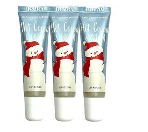 3 BATH & BODY WORKS HOT COCOA & CREAM LIP GLOSS .47 FL OZ / 14 mL NEW - Picture 1 of 2