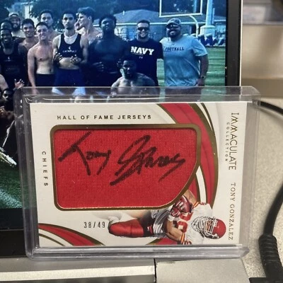 Tony Gonzalez 2019 Immaculate Patch Auto Foto 1 de 4