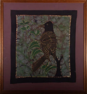 Modu - Batik 20. Jahrhundert, dunkler Vogel - Bild 1 von 5