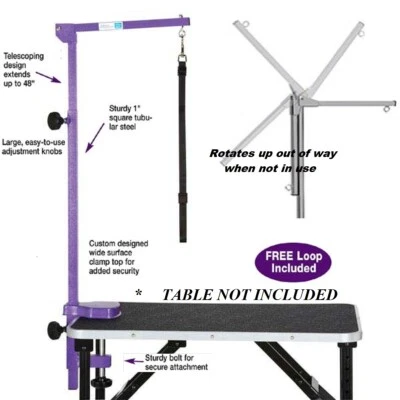 MASTER EQUIPMENT ASEO DE MASCOTAS PLEGABLE AJUSTABLE BRAZO DE MESA DE ASEO, ABRAZADERA Y BUCLE P Foto 1 de 4