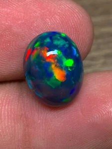 4,75ct starker Feueropal, Schwarzopal, Opal, Äthiopischer Welo Opal, Opalschmuck, - Bild 1 von 10