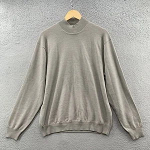 Vintage 90s Alfani Mock Neck Sweater L Ivory Beige Merino Wool Made In Hong Kong - Bild 1 von 11
