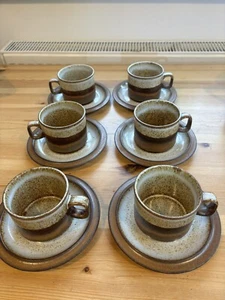 2 Vintage Dunoon Ceramics Cup & Saucer speckled Pattern- 3 Pairs Available- 70’s - Picture 1 of 7