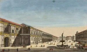 Spain St. Francis Square Seville Original 18th Century Optical View - Picture 1 of 3