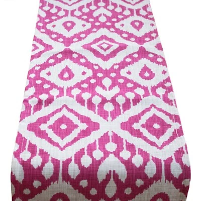 Bright Pink Moroccan Kilim Table Runner. 100% Cotton. Available in Two Sizes. - Image 1 of 4