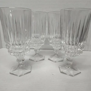 4 - Fostoria Heritage Collection klares Bleikristall 7" Fuß 14 Unzen Wasserglas - Bild 1 von 11