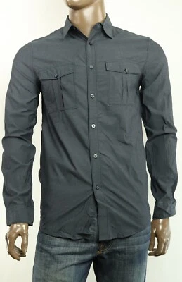 Camisa Para Hombres Ruffian Threads & Heirs Doble Bolsillos Carbón Botón Frontal M Foto 1 de 3