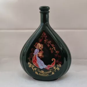 COURVOISIER HARVEST CERAMIC DECANTER FLASK Green NO. 377 Seton Pottery - Picture 1 of 10
