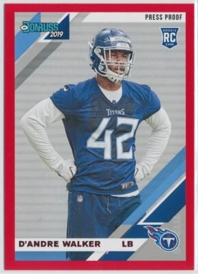 D'Andre Walker - Tennessee Titans - 2019 Donruss Football - RED - RC - #291 - Image 1 of 2