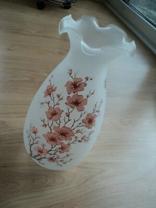  Blumenvase  Stelvia Fait Main en Italie  32 cm  Glas sateniert  mundgeblasen - Bild 1 von 6