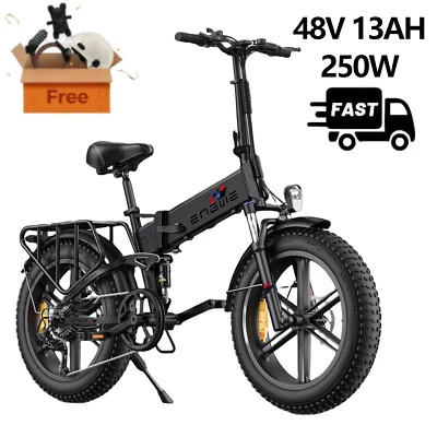 ENGWE Bicicleta Eléctrica 48V 13Ah 250W Bicicletas Eléctricas 20"Fat Bike Bicicleta Eléctrica Plegable 100km