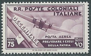1933 EMISSIONI GENERALI DECENNALE POSTA AEREA 75 CENT MNH ** - RA23 - Picture 1 of 1