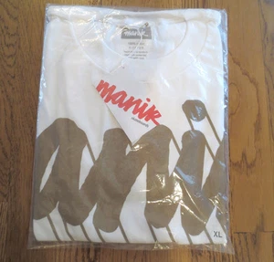 RARE White Brown STREAK FADE LOGO Manik Skateboards XL T-Shirt - Picture 1 of 3