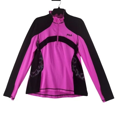 Fila Sudadera Deportiva Mujer Grande Ajustada Negra Rosa Chaqueta Activa Correr Gimnasio Foto 1 de 4