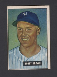 1951 Bowman Set Break #110 Bobby Brown NY New York Yankees MLB Baseball