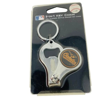 Baltimore Orioles Baseball MLB 3-IN-1 Keychain Nail Clipper Bottle Opener - Image 1 of 4