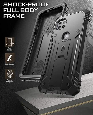 For Motorola Moto One 5G Ace Case Rugged TPU Cover with Screen Protector Black - Image 1 of 4