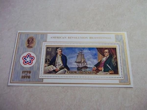 Cook Islands Stamps OG NH 1976 USA BICENTENNIAL SHEET James Cook Ben Franklin - Picture 1 of 1