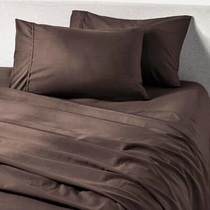 PeachSkinSheets Chocolate Sheet Set 1500tc Level of Softness Soft Cool Queen - Picture 1 of 7