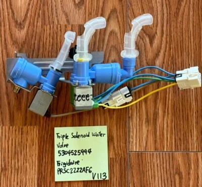 Válvula de entrada de agua triple 5304525994 para refrigerador Frigidaire PRSC2222AF6 V113 Foto 1 de 3