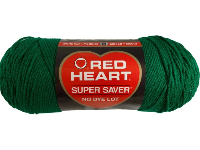 1 Skein Paddy Green Red Heart Super Saver 4 Ply Yarn 100 Acrylic 364 Yds