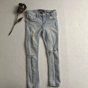 Girl's Pants Blue Spice Size 6 Skinny Distressed Stretch - Picture 1 of 5