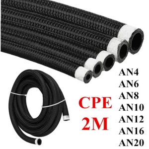 2M AN4 AN6 AN8 AN10 AN12 AN16 AN20 Nylon Braided CPE Fuel Hose Oil Gas Air Line - Imagen 1 de 14