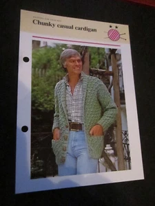 KNITTING PATTERN KNITTING FOR YOUR MEN CHUNKY CASUAL CARDIGAN ** MUST SEE *** - Picture 1 of 1