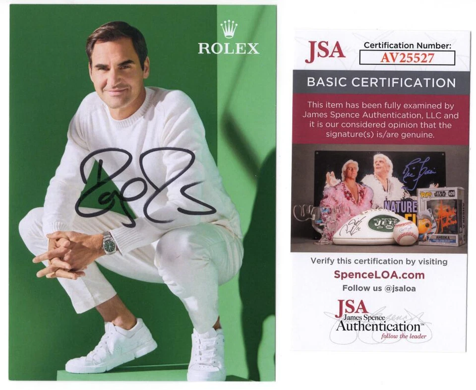 Roger Federer Signed Autograph 4x6 Photo Card - Wimbledon Champion w/ JSA COA - Image 1 of 1